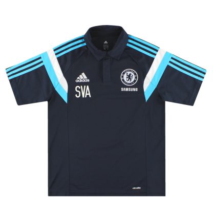 2014-15 Chelsea adidas Player Issue Polo Shirt 'SVA' M - Chelsea / Excellent / Medium
