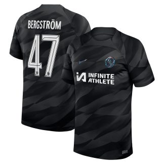 Chelsea Cup Home Goalkeeper Stadium Sponsored Shirt 2023-24 with Bergström 47 printing
