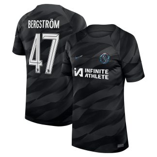 Chelsea Cup Home Stadium Goalkeeper Sponsored Shirt 2023-24 - Kids with Bergström 47 printing