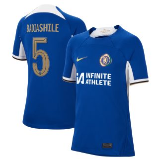 Chelsea Cup Home Stadium Sponsored Shirt 2023-24 - Kids with Badiashile 5 printing