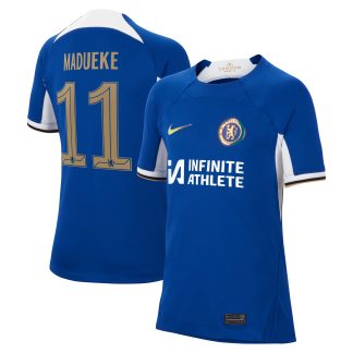 Chelsea Cup Home Stadium Sponsored Shirt 2023-24 - Kids with Madueke 11 printing