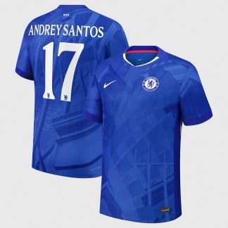 Chelsea Cup Nike Dri-FIT ADV Home Match Shirt 2025-26 - Kids with Andrey Santos 17 printing
