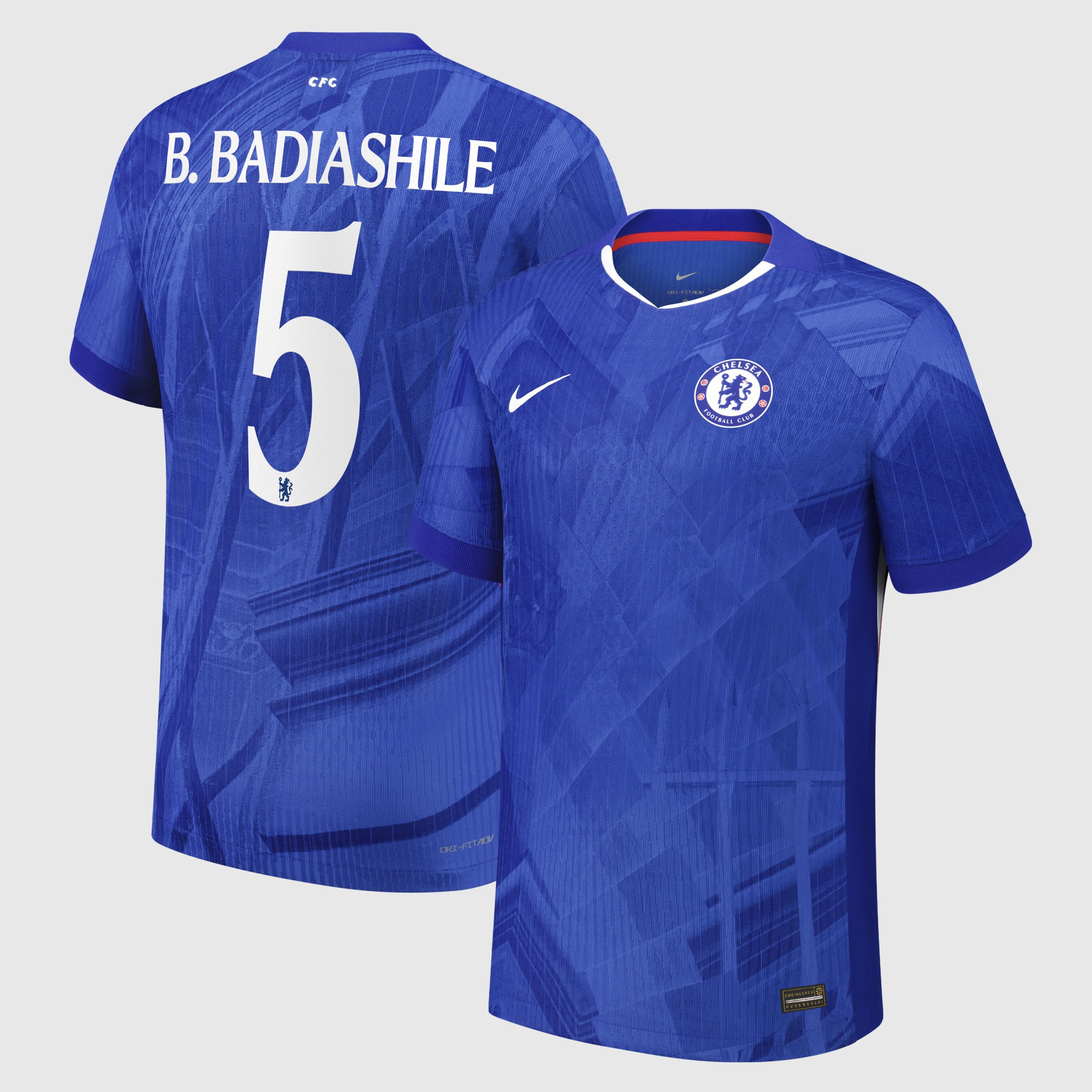 Chelsea Cup Nike Dri-FIT ADV Home Match Shirt 2025-26 - Kids with B. Badiashile 5 printing
