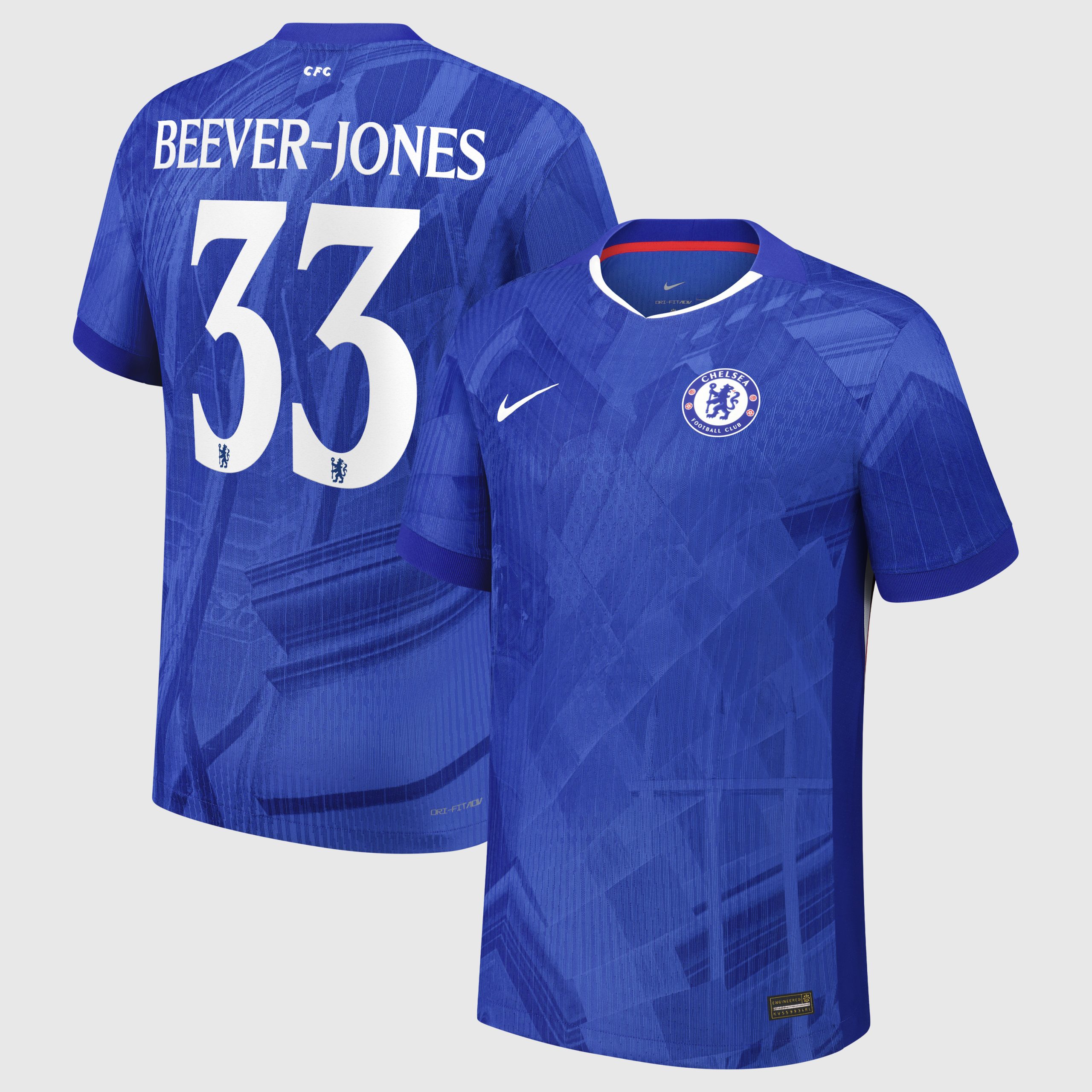 Chelsea Cup Nike Dri-FIT ADV Home Match Shirt 2025-26 - Kids with Beever-Jones 33 printing