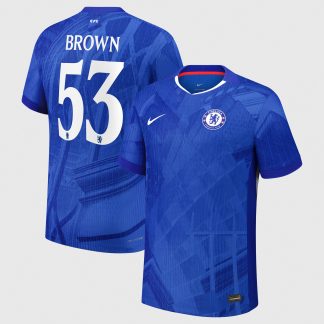 Chelsea Cup Nike Dri-FIT ADV Home Match Shirt 2025-26 - Kids with Brown 53 printing