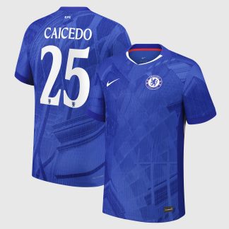 Chelsea Cup Nike Dri-FIT ADV Home Match Shirt 2025-26 - Kids with Caicedo 25 printing