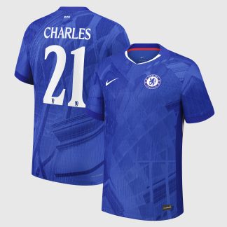Chelsea Cup Nike Dri-FIT ADV Home Match Shirt 2025-26 - Kids with Charles 21 printing