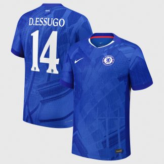 Chelsea Cup Nike Dri-FIT ADV Home Match Shirt 2025-26 - Kids with D.Essugo 14 printing