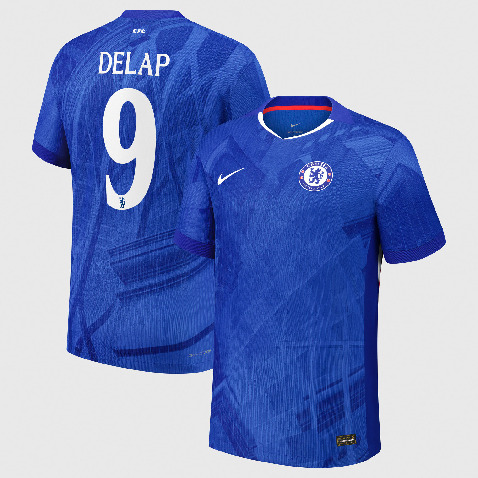 Chelsea Cup Nike Dri-FIT ADV Home Match Shirt 2025-26 - Kids with Delap 9 printing