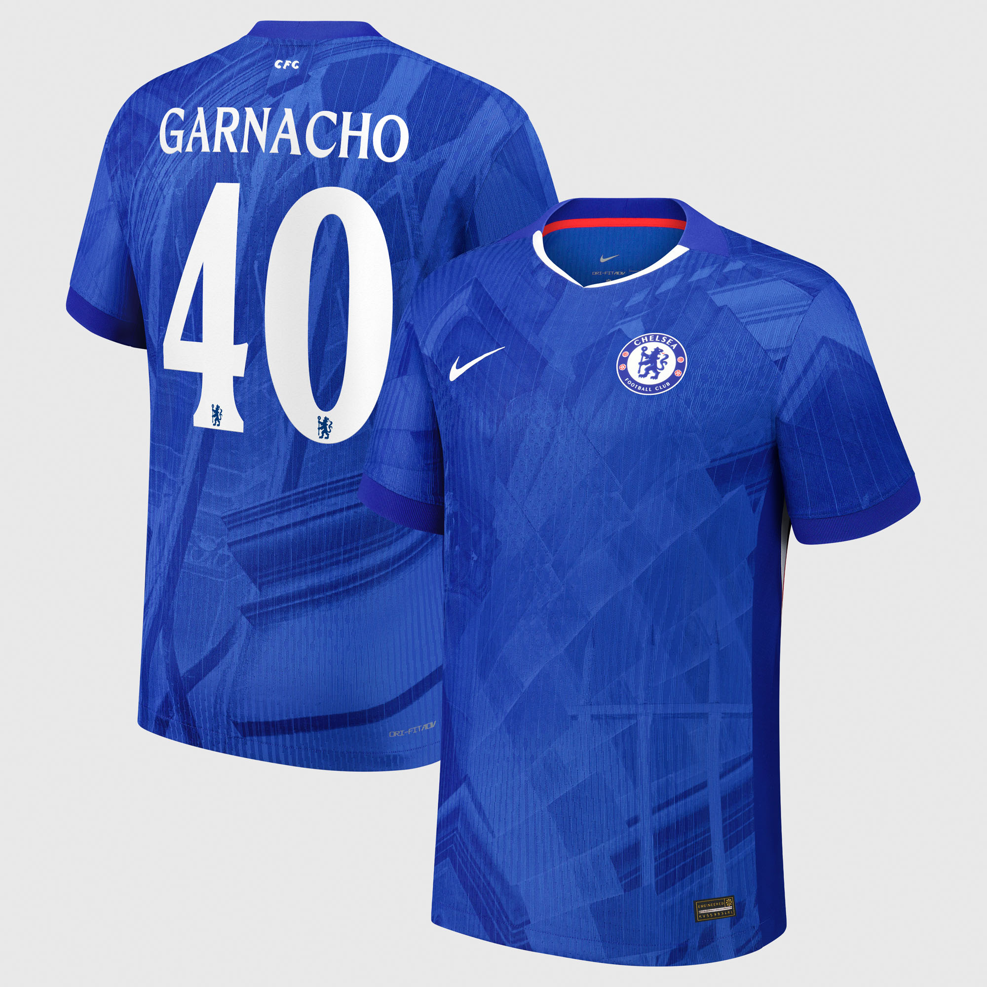 Chelsea Cup Nike Dri-FIT ADV Home Match Shirt 2025-26 - Kids with Garnacho 49 printing