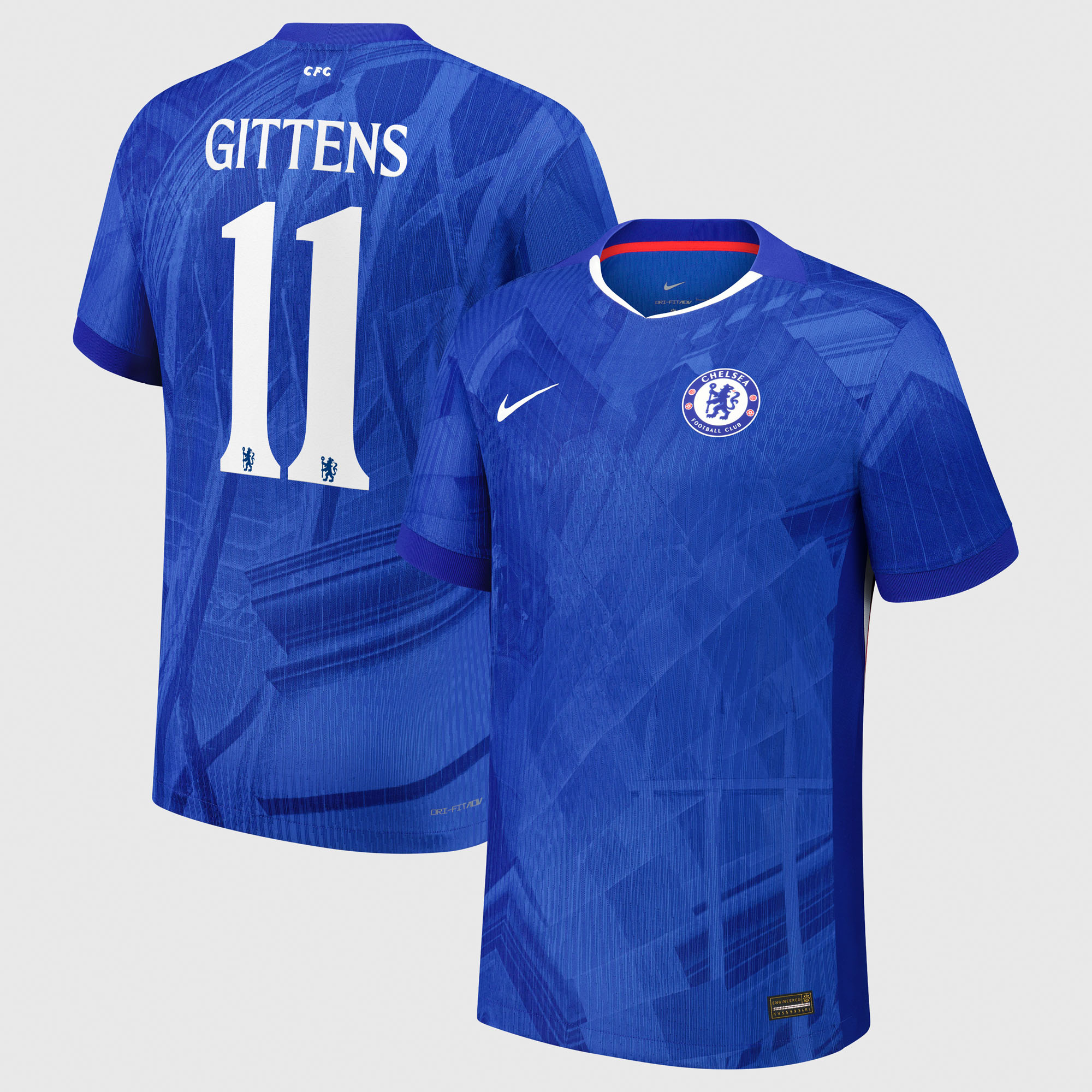 Chelsea Cup Nike Dri-FIT ADV Home Match Shirt 2025-26 - Kids with Gittens 11 printing