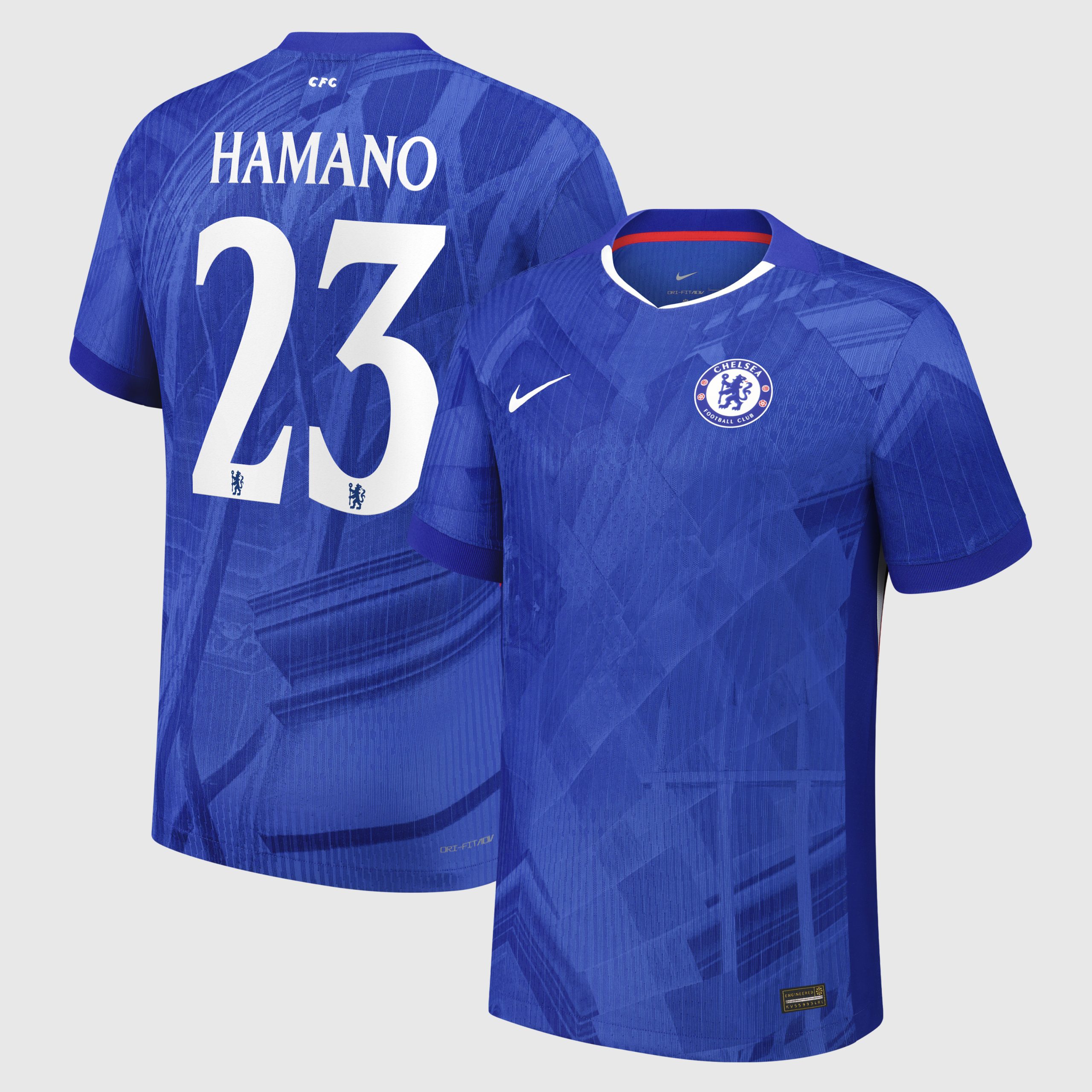 Chelsea Cup Nike Dri-FIT ADV Home Match Shirt 2025-26 - Kids with Hamano 23 printing