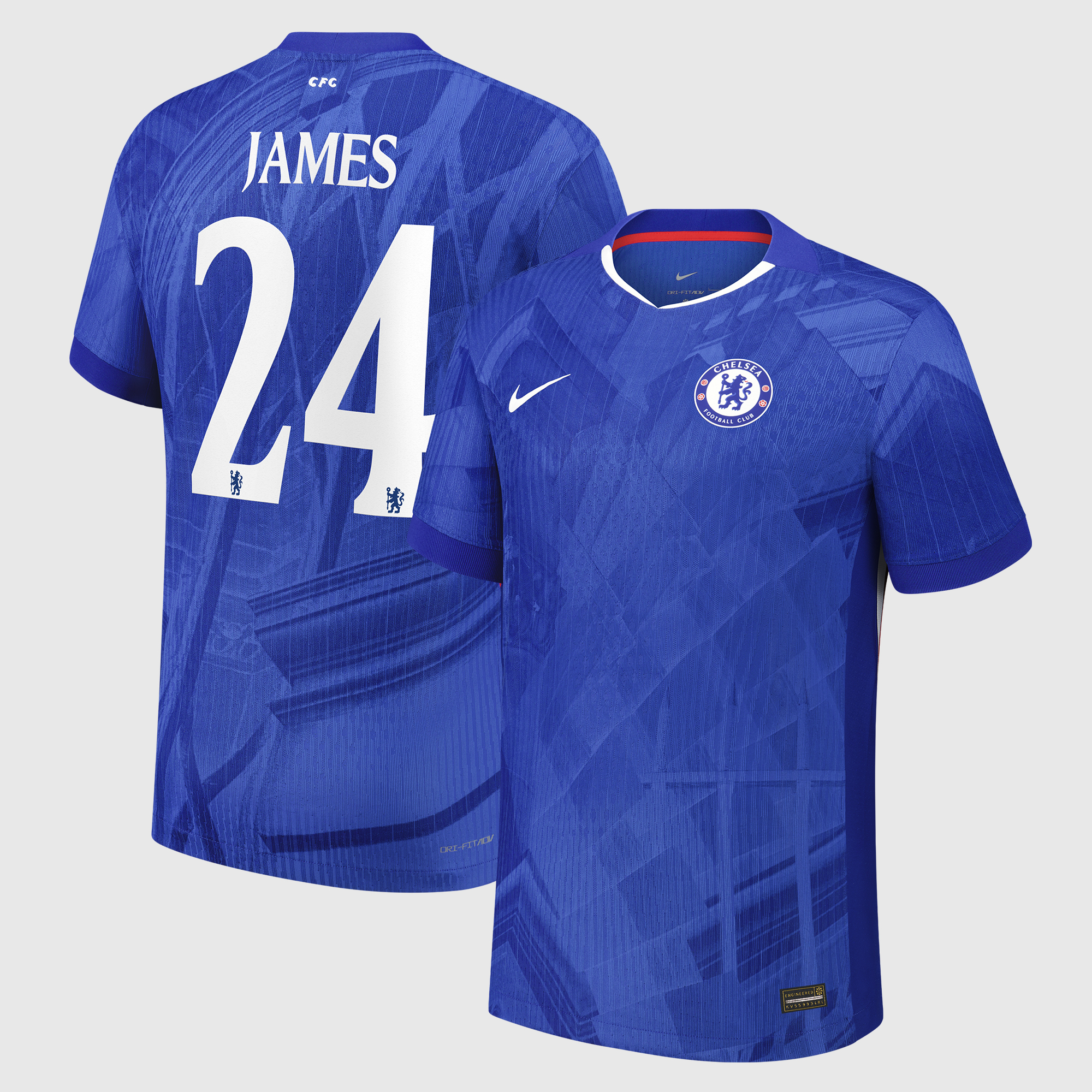 Chelsea Cup Nike Dri-FIT ADV Home Match Shirt 2025-26 - Kids with James 24 printing