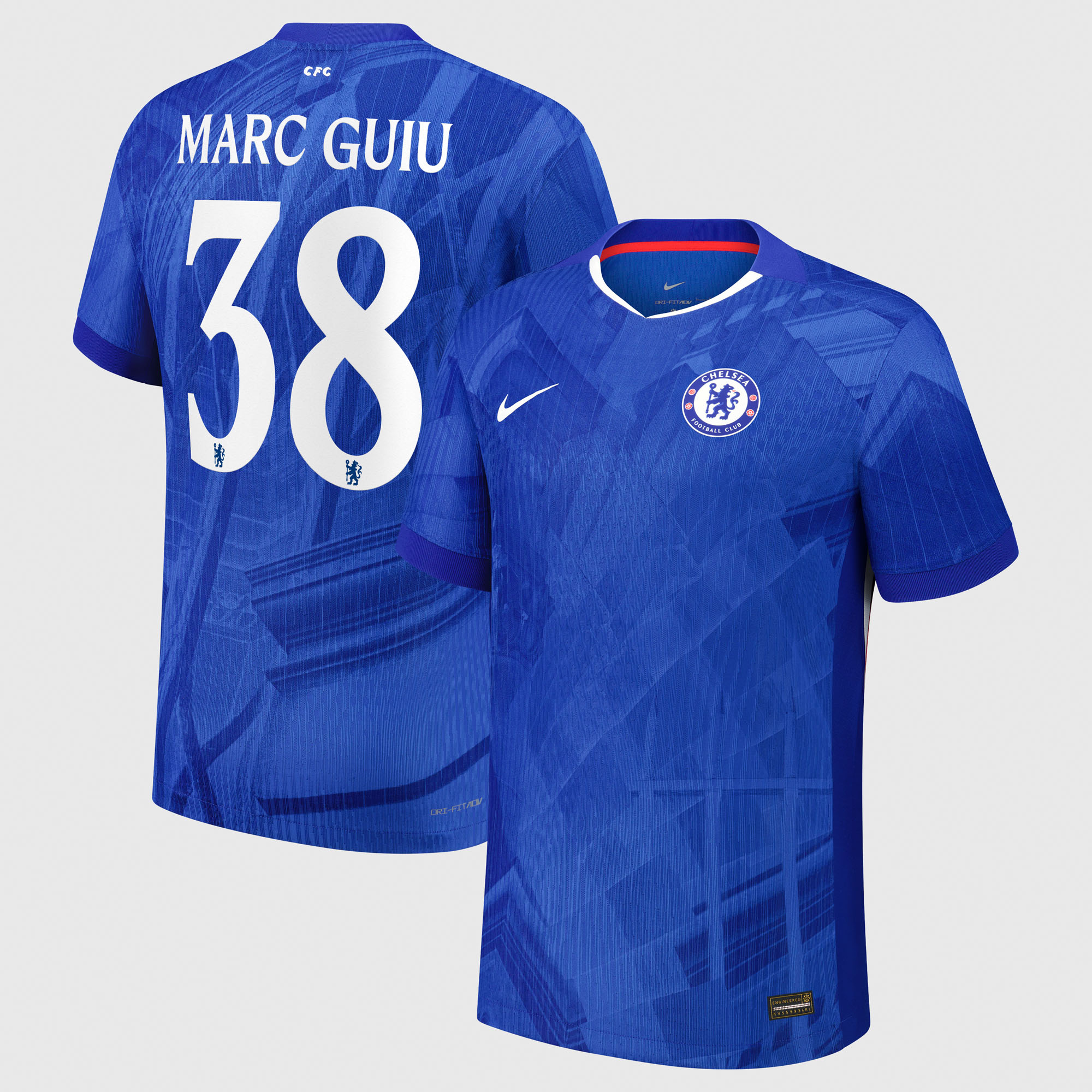 Chelsea Cup Nike Dri-FIT ADV Home Match Shirt 2025-26 - Kids with Marc Guiu 38 printing