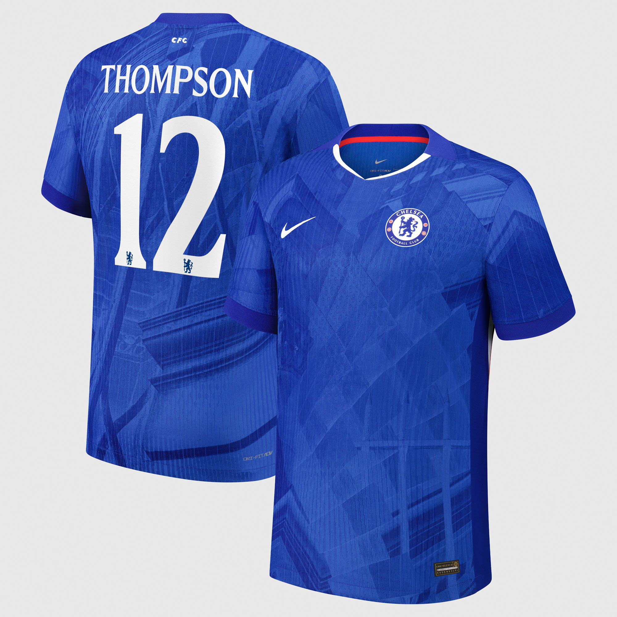 Chelsea Cup Nike Dri-FIT ADV Home Match Shirt 2025-26 - Kids with Thompson 12 printing