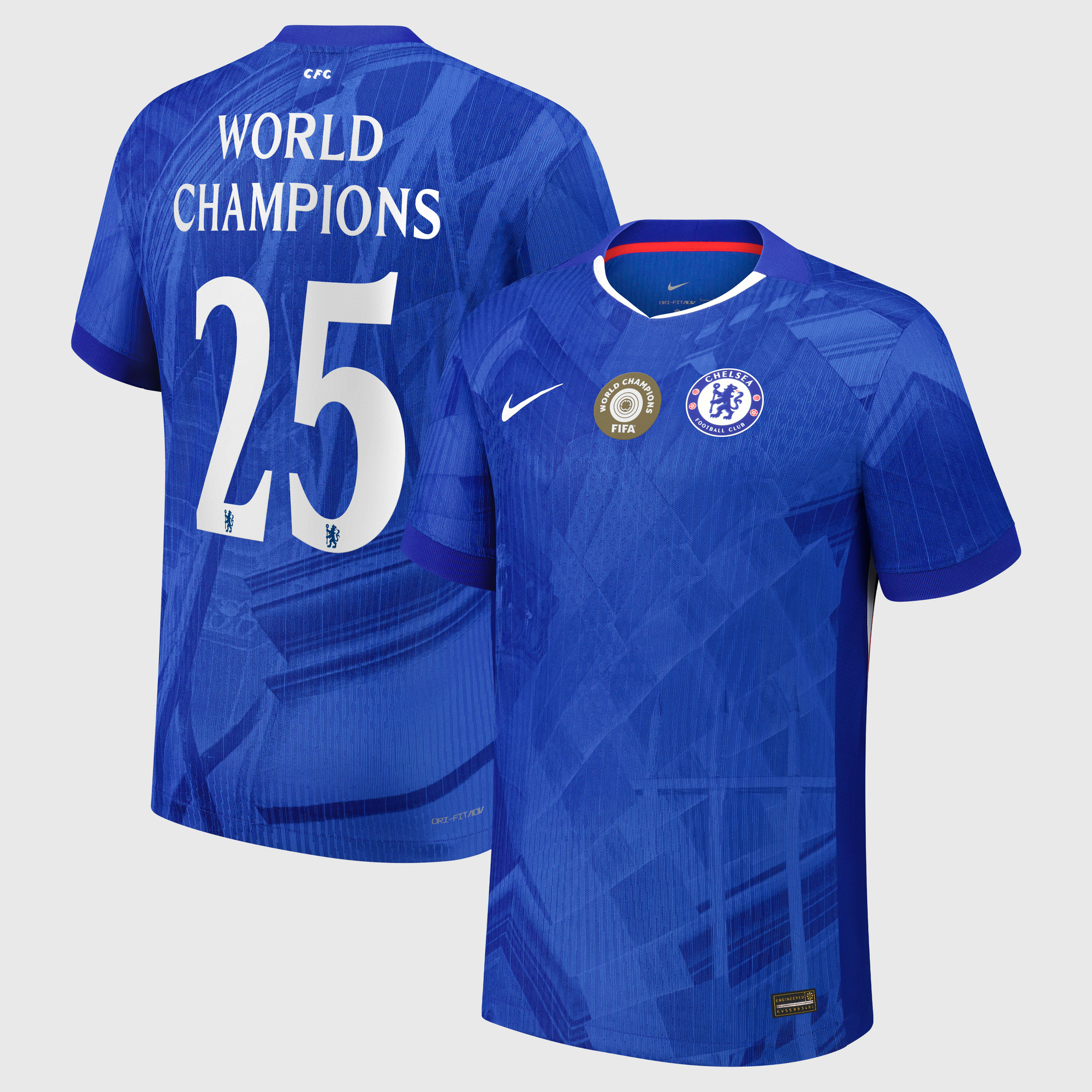 Chelsea Cup Nike Dri-FIT ADV Home Match Shirt 2025-26 with World Champions 25 chest badge