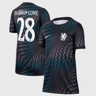 Chelsea Cup Nike Goalkeeper Stadium Shirt 2026-27 - Kids with Sharman-Lowe 28 printing