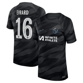 Chelsea Cup Nike Goalkeeper Stadium Sponsored Shirt 2023-24 - Kids with Evrard 16 printing