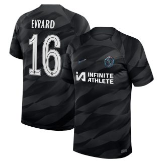 Chelsea Cup Nike Goalkeeper Stadium Sponsored Shirt 2023-24 with Evrard 16 printing