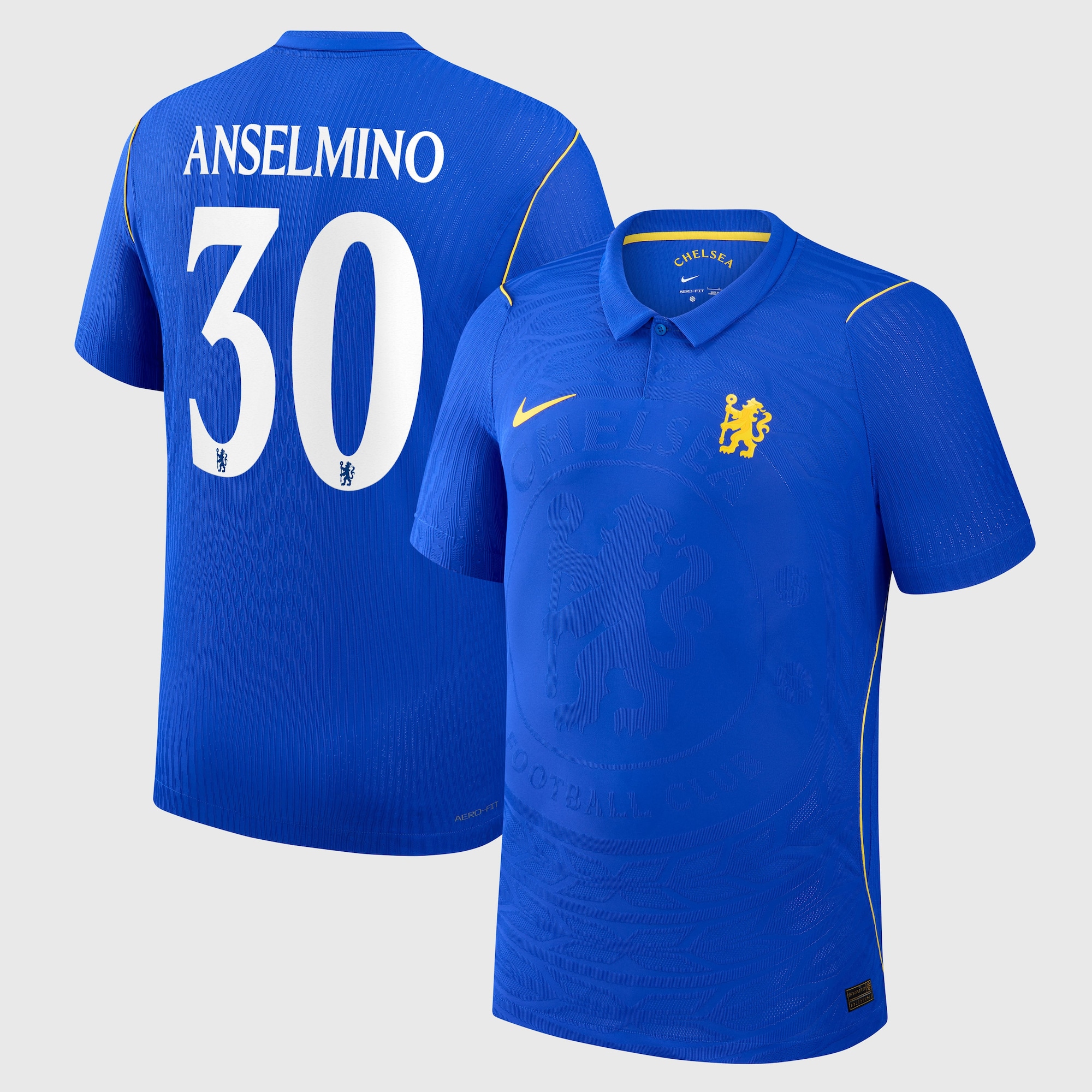 Chelsea Cup Nike Home Aero-FIT Match Shirt 2026-27 - Kids with Anselmino 30 printing