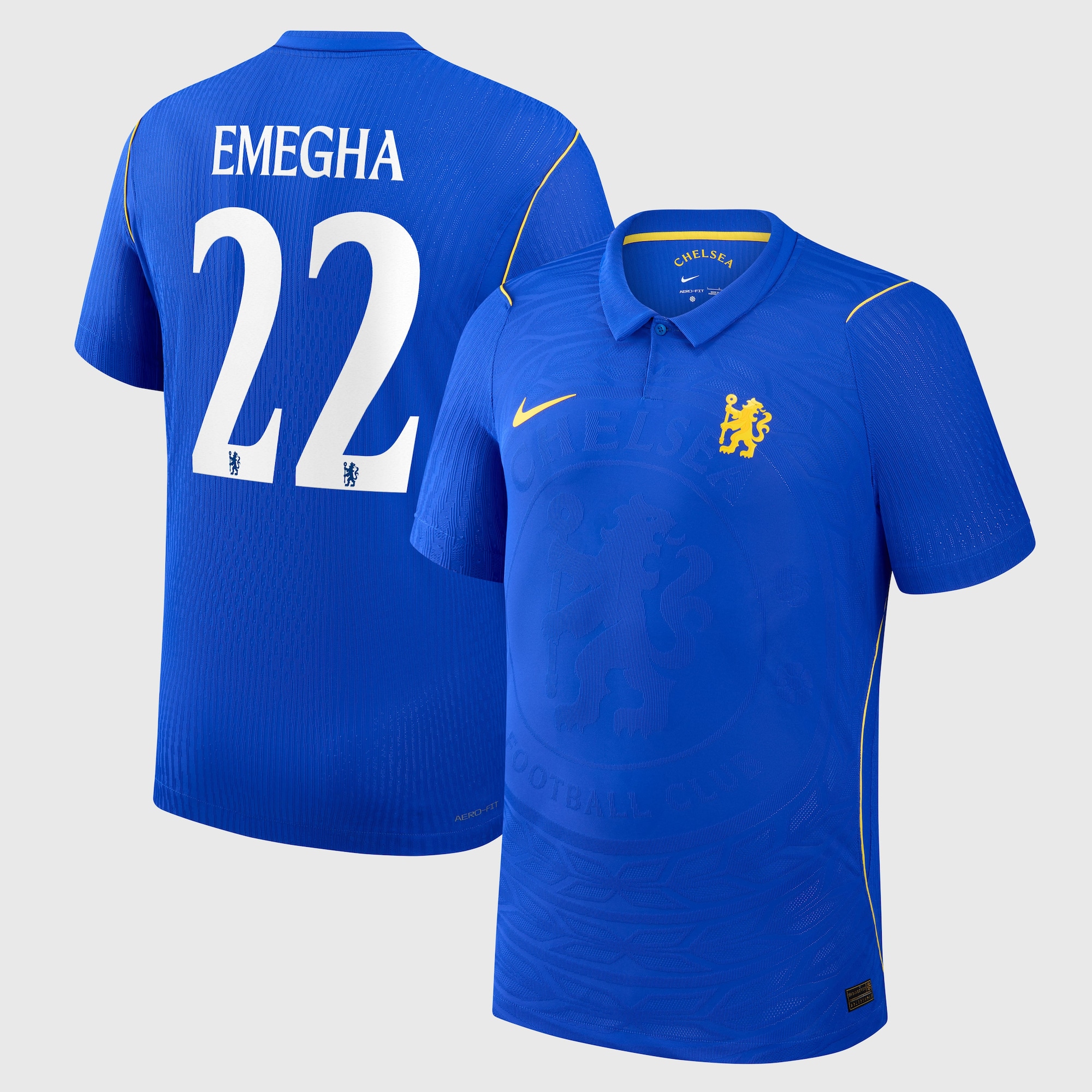 Chelsea Cup Nike Home Aero-FIT Match Shirt 2026-27 - Kids with Emegha 22 printing