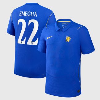 Chelsea Cup Nike Home Aero-FIT Match Shirt 2026-27 - Kids with Emegha 22 printing