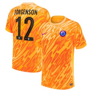 Chelsea Cup Nike Home Goalkeeper Stadium Sponsored Shirt 2024-25 with Jörgensen 12 printing