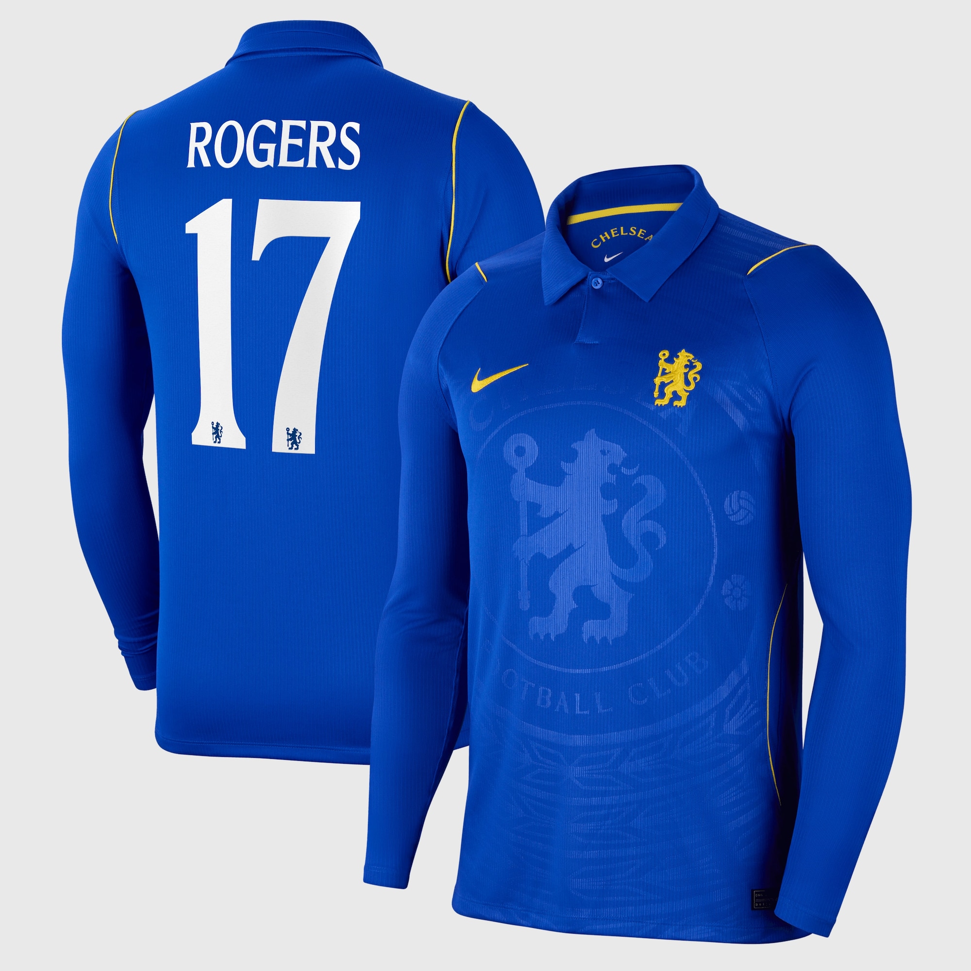 Chelsea Cup Nike Home Stadium Long Sleeve Shirt 2026-27 - Kids with Rogers 17 printing