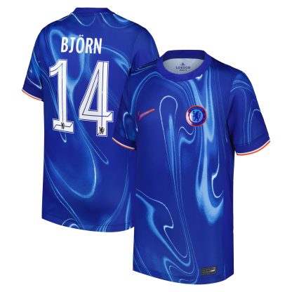 Chelsea Cup Nike Home Stadium Shirt 2024-25 - Kids with Björn 14 printing