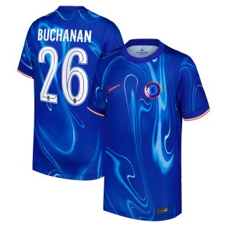 Chelsea Cup Nike Home Stadium Shirt 2024-25 - Kids with Buchanan 26 printing