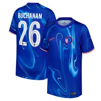 Chelsea Cup Nike Home Stadium Shirt 2024-25 - Kids with Buchanan 26 printing