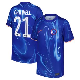 Chelsea Cup Nike Home Stadium Shirt 2024-25 - Kids with Chilwell 21 printing