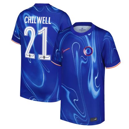 Chelsea Cup Nike Home Stadium Shirt 2024-25 - Kids with Chilwell 21 printing