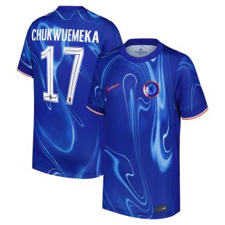 Chelsea Cup Nike Home Stadium Shirt 2024-25 - Kids with Chukwuemeka 17 printing