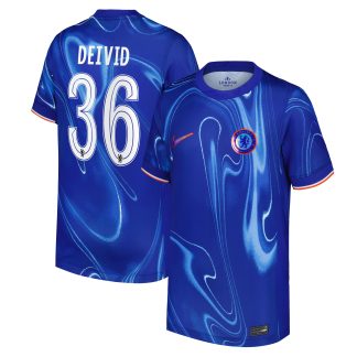 Chelsea Cup Nike Home Stadium Shirt 2024-25 - Kids with Deivid 36 printing