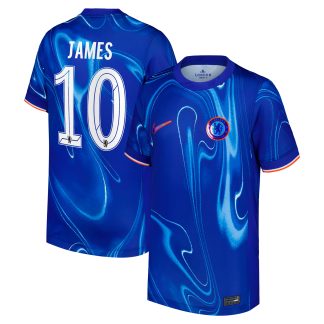 Chelsea Cup Nike Home Stadium Shirt 2024-25 - Kids with James 10 printing