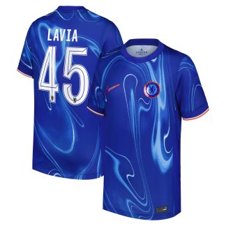 Chelsea Cup Nike Home Stadium Shirt 2024-25 - Kids with Lavia 45 printing