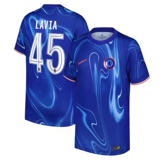 Chelsea Cup Nike Home Stadium Shirt 2024-25 - Kids with Lavia 45 printing