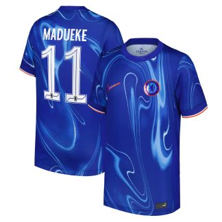 Chelsea Cup Nike Home Stadium Shirt 2024-25 - Kids with Madueke 11 printing