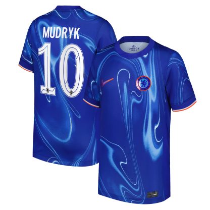 Chelsea Cup Nike Home Stadium Shirt 2024-25 - Kids with Mudryk 10 printing