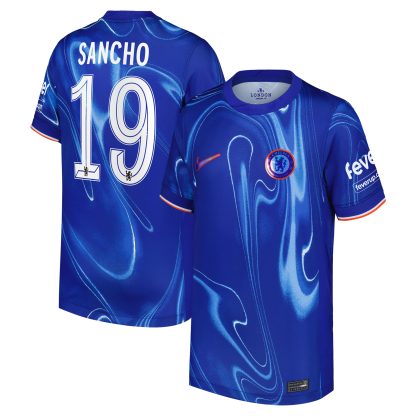 Chelsea Cup Nike Home Stadium Shirt 2024-25 - Kids with Sancho 19 printing