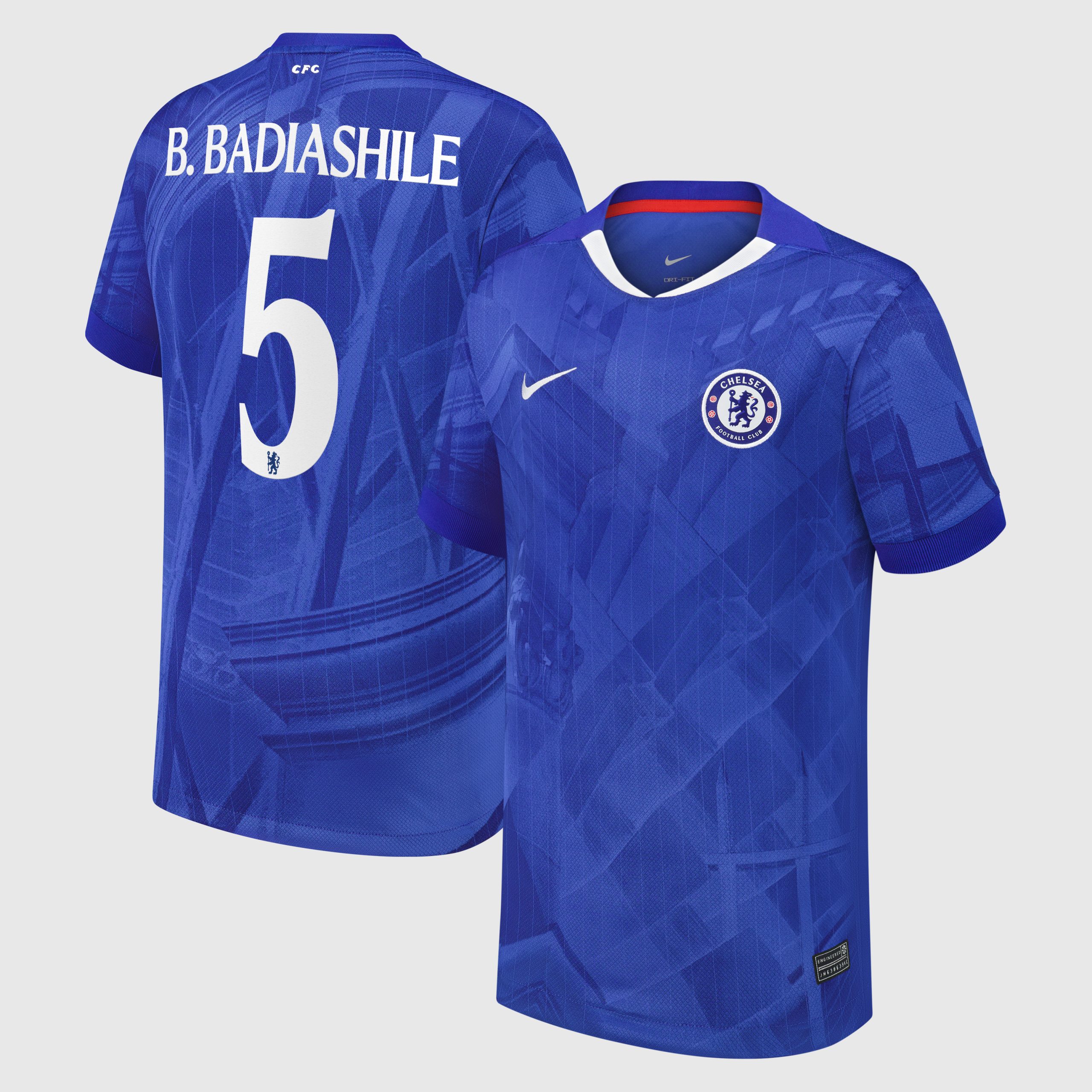Chelsea Cup Nike Home Stadium Shirt 2025-26 - Kids with B. Badiashile 5 printing