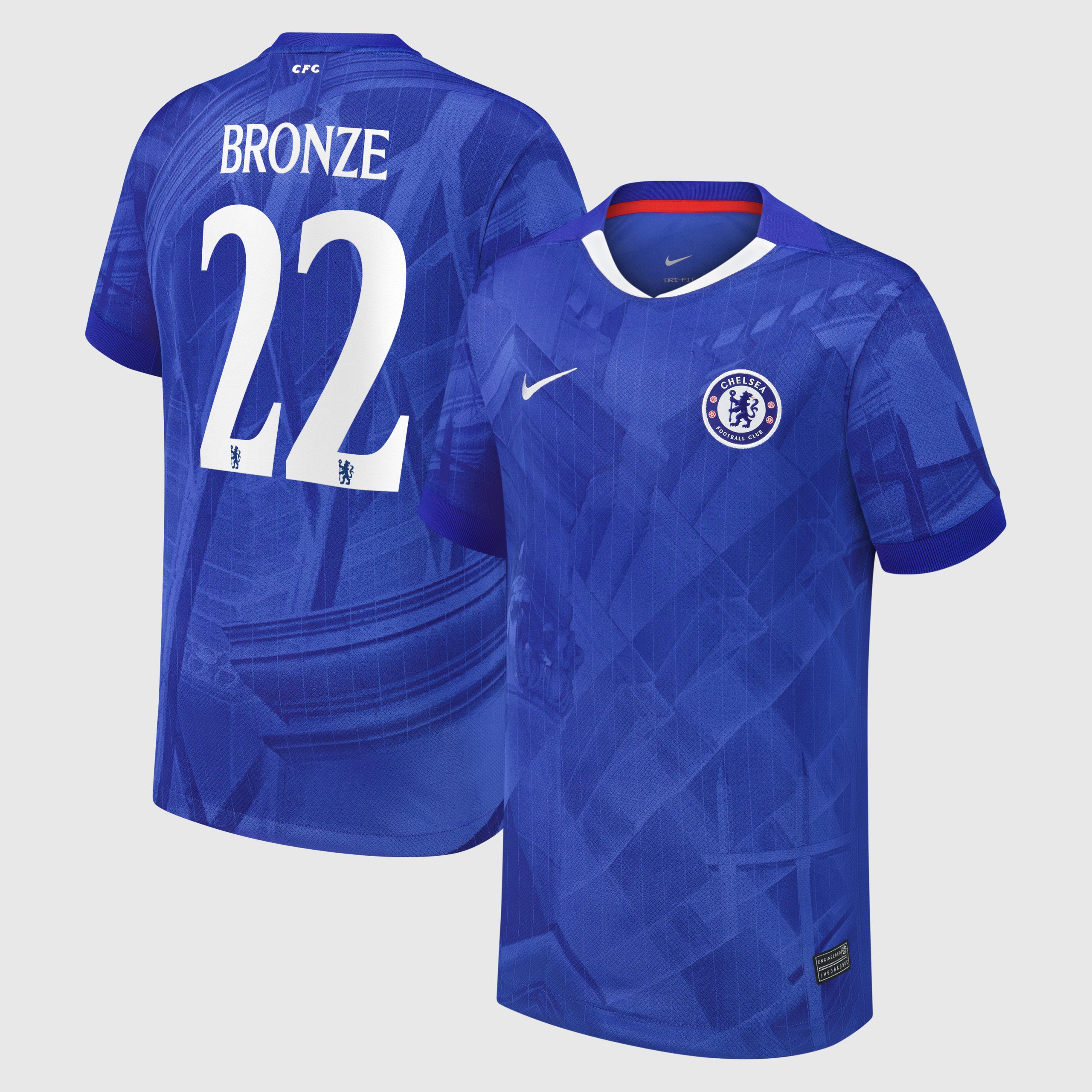 Chelsea Cup Nike Home Stadium Shirt 2025-26 - Kids with Bronze 22 printing