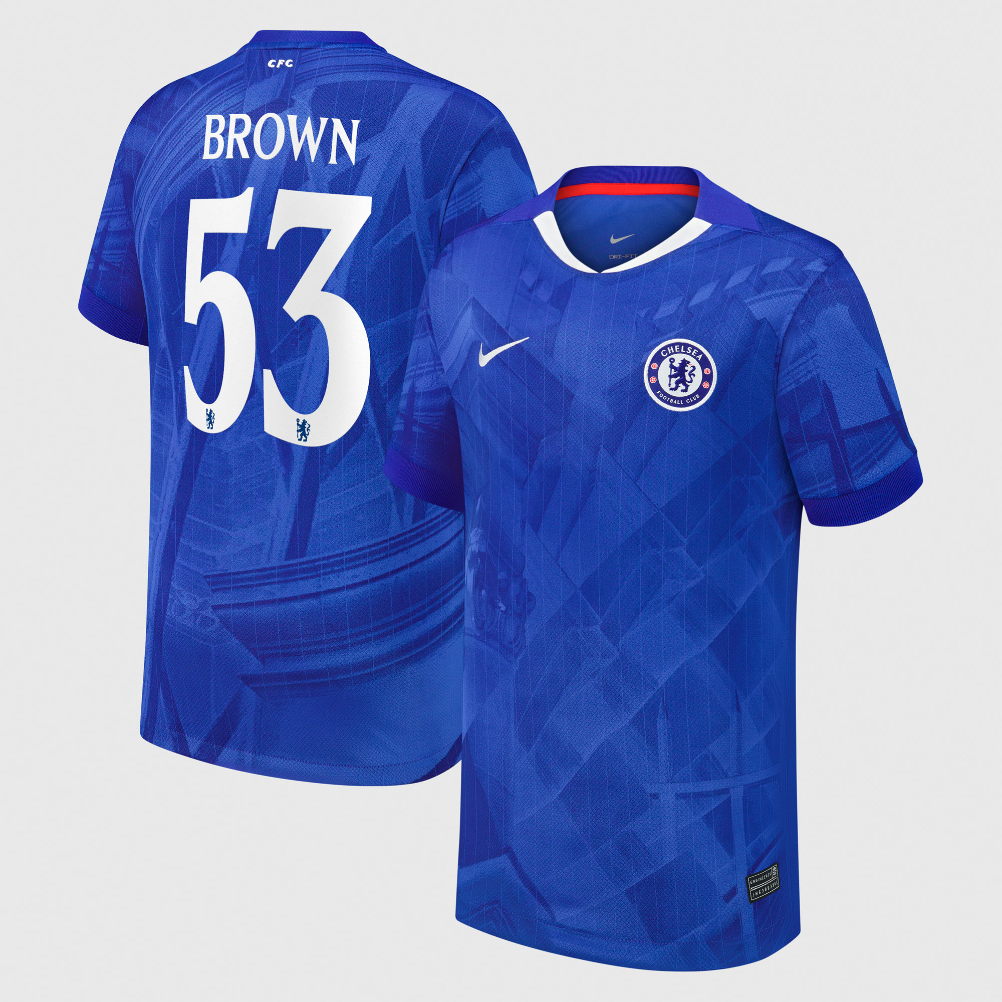 Chelsea Cup Nike Home Stadium Shirt 2025-26 - Kids with Brown 53 printing