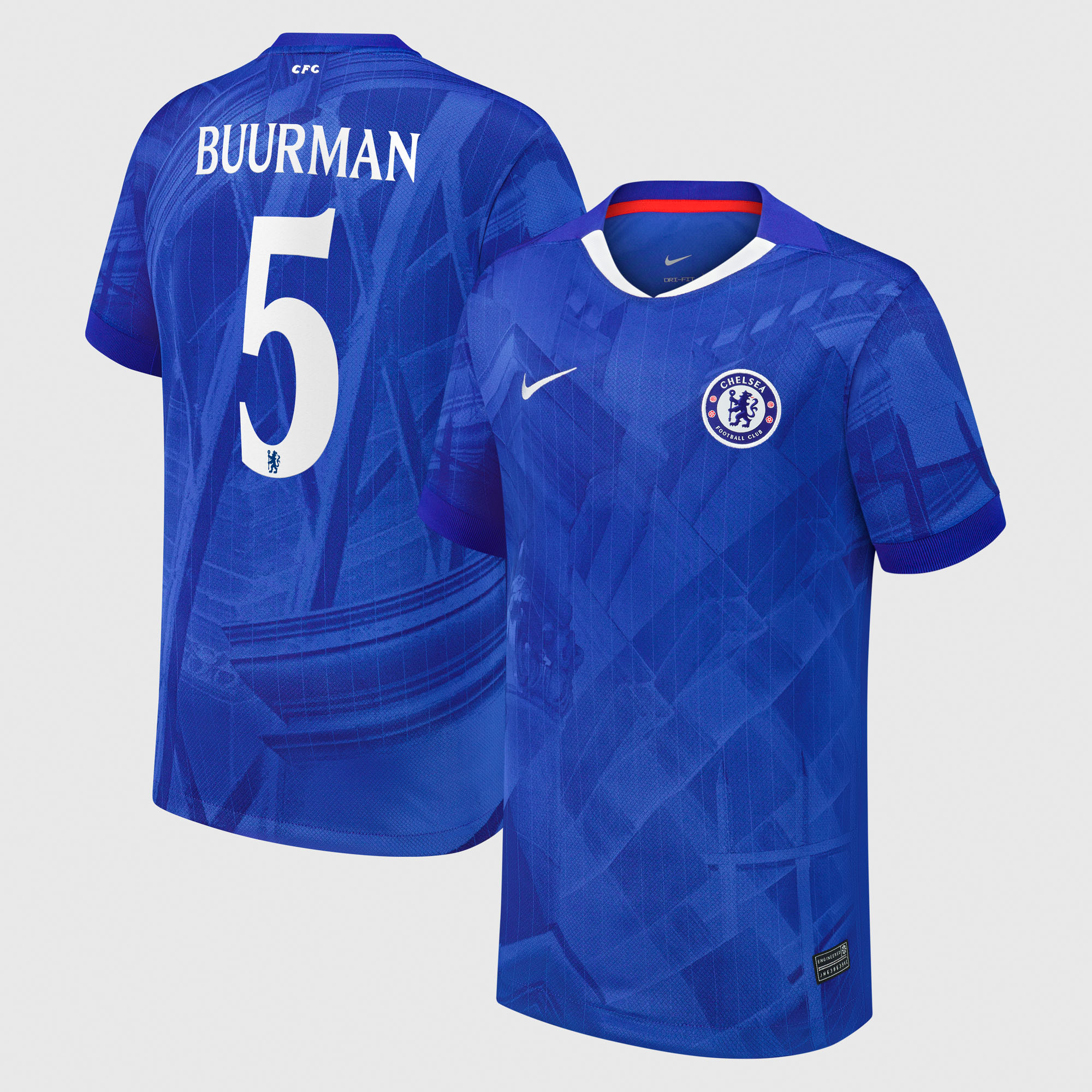 Chelsea Cup Nike Home Stadium Shirt 2025-26 - Kids with Buurman 5 printing