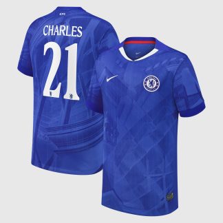 Chelsea Cup Nike Home Stadium Shirt 2025-26 - Kids with Charles 21 printing