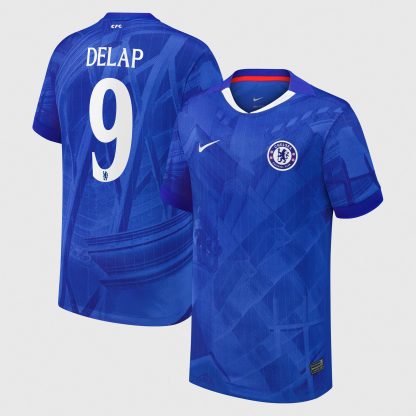Chelsea Cup Nike Home Stadium Shirt 2025-26 - Kids with Delap 9 printing