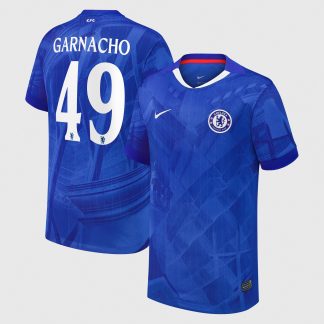 Chelsea Cup Nike Home Stadium Shirt 2025-26 - Kids with Garnacho 49 printing