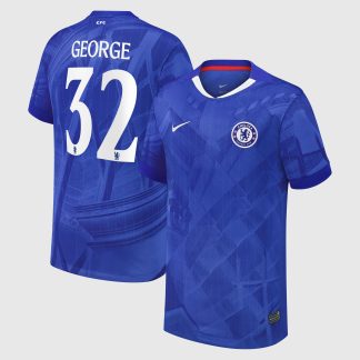 Chelsea Cup Nike Home Stadium Shirt 2025-26 - Kids with George 32 printing