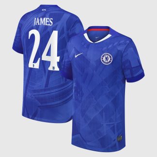 Chelsea Cup Nike Home Stadium Shirt 2025-26 - Kids with James 24 printing